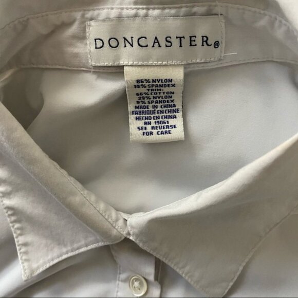 DONCASTER TOP BLACK WHITE COLOR BLOCK STRETCH Size S - Picture 8 of 9